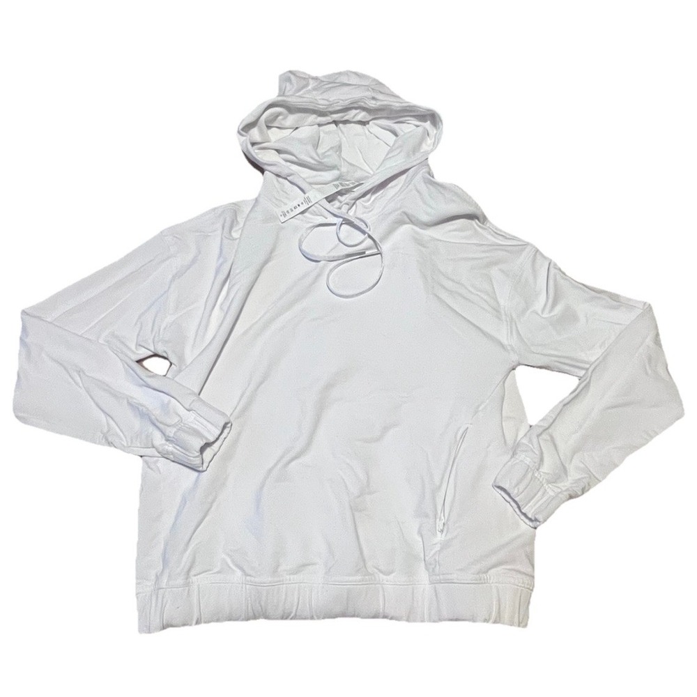 LULULEMON Twisted & Tucked White Pullover Hoodie Sweatshirt Open Back Size 4